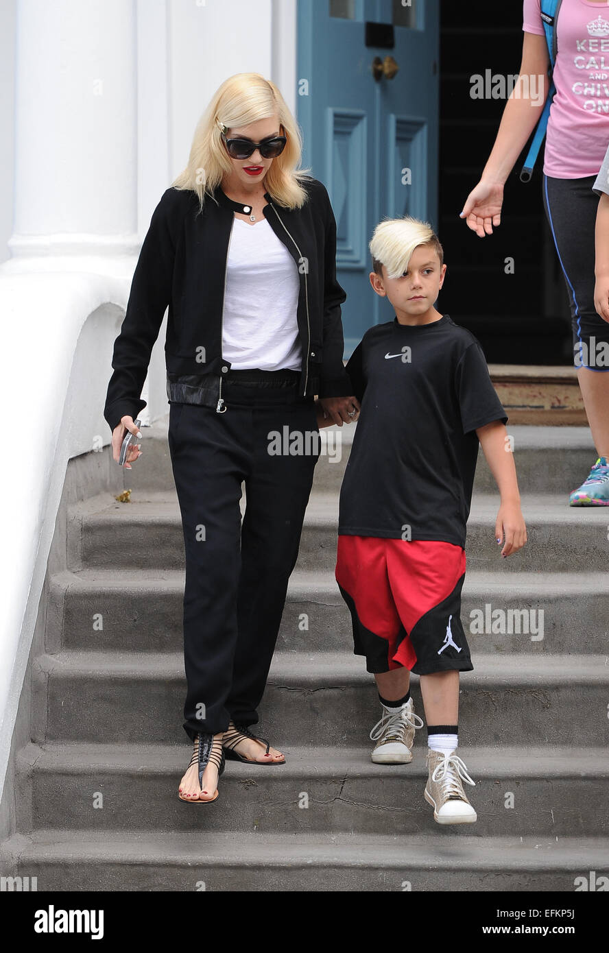 Gwen Stefani and family pictured out and about in London on Monday