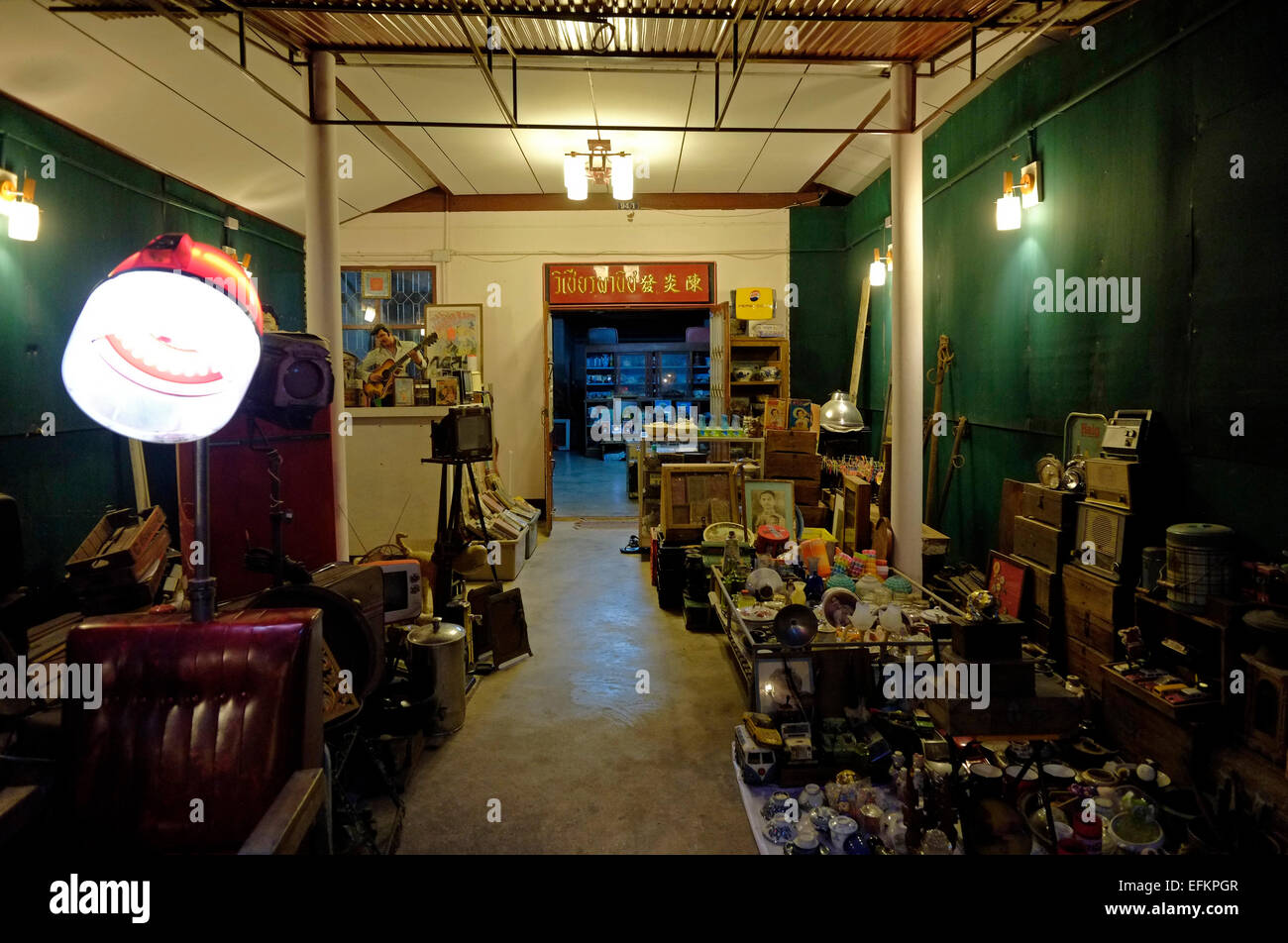 A Second Hand Shop On Chaikhong Street Which On Weekend Evenings