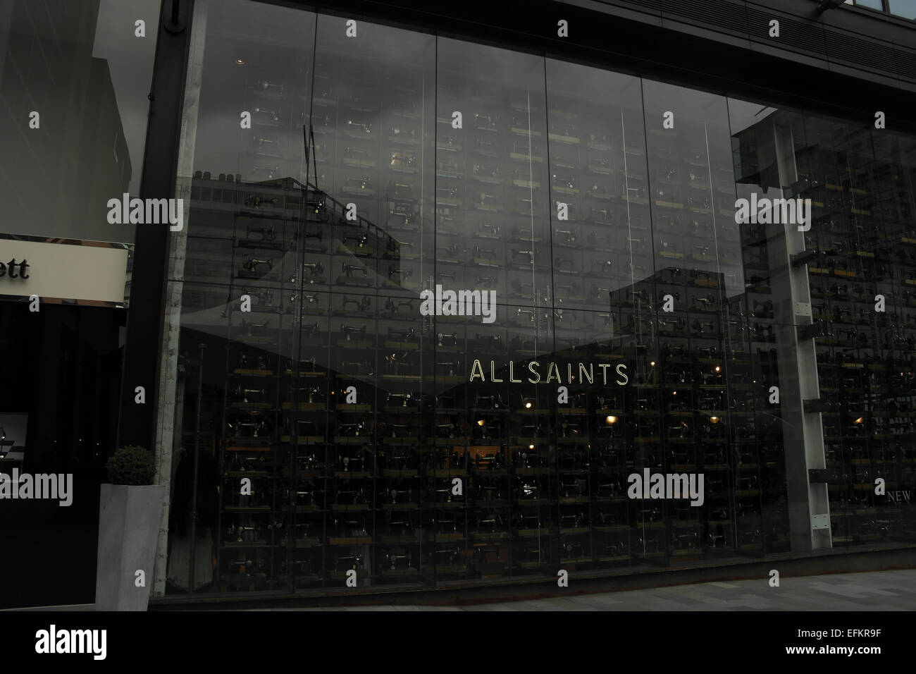 View Of Glass Window All Saints Clothes Shop With Floor To