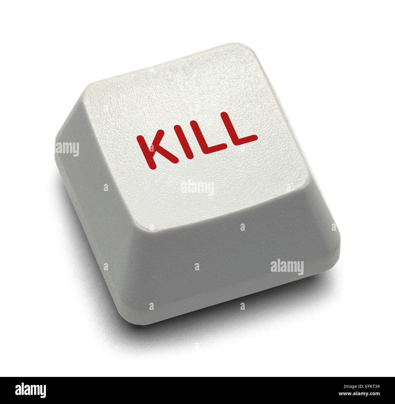 Computer Key Kill Switch Isolated on White Background. Stock Photo