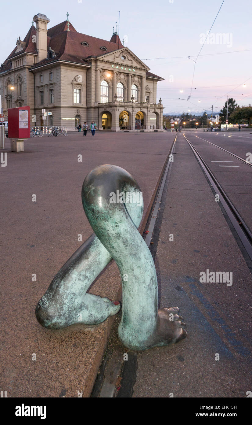 Luciano Andreani scultpure ' Headless ' at Casino Square in Berne, Switzerland Stock Photo