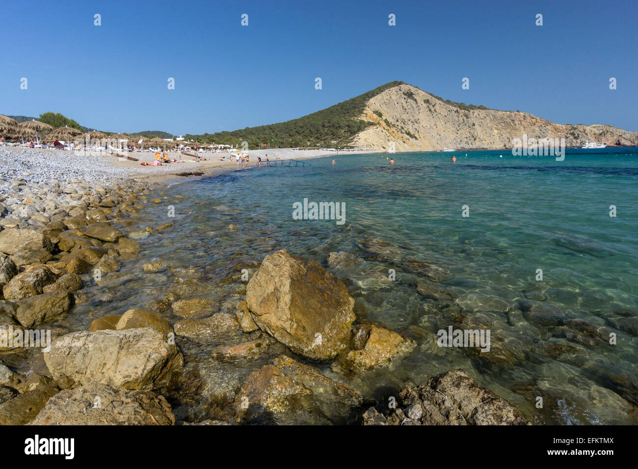 Cala Jondal Beach, Eivissa, Spain, Baleraric Islands Stock Photo