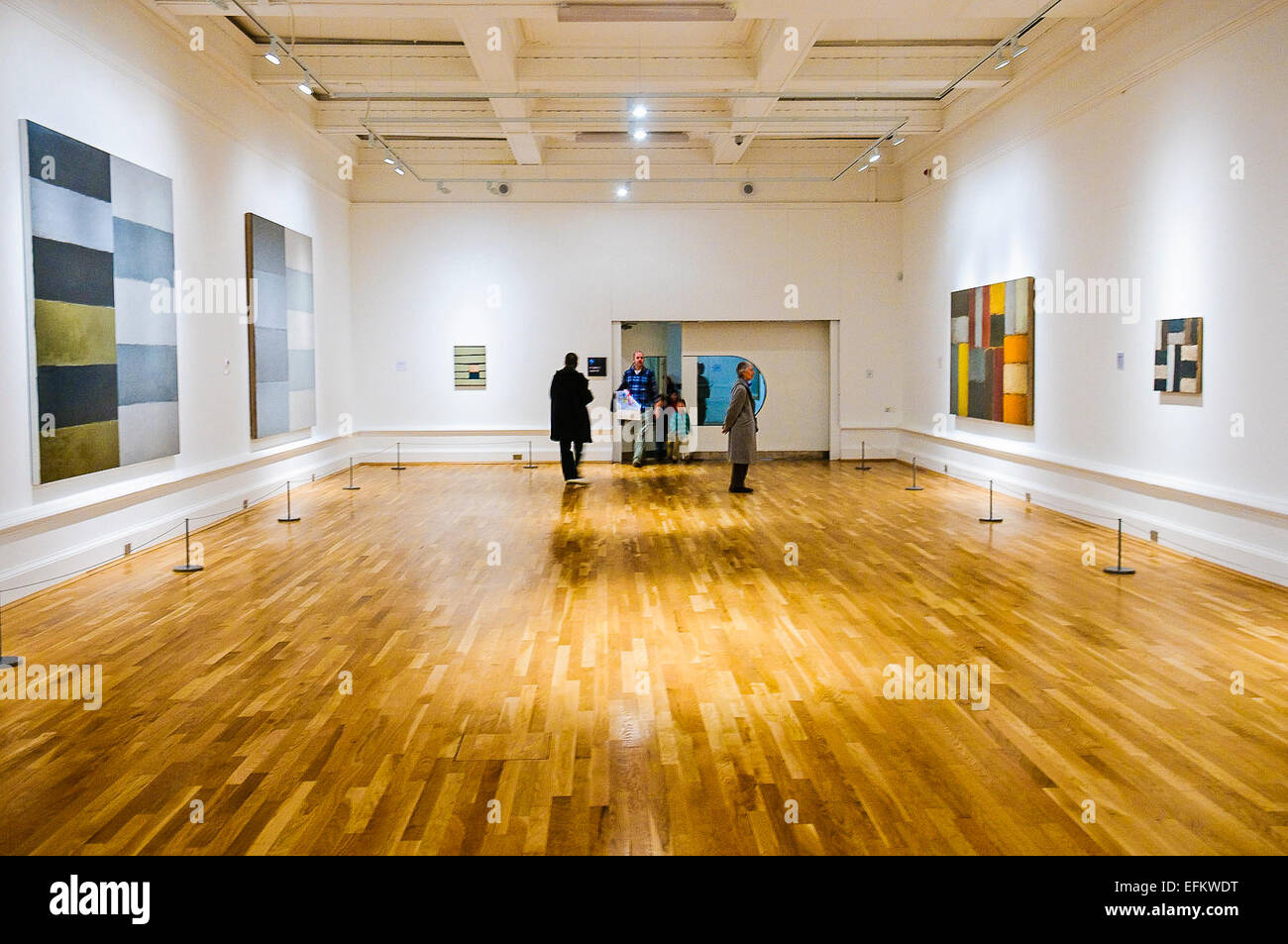 Art exhibition in a large open space in a museum Stock Photo Alamy