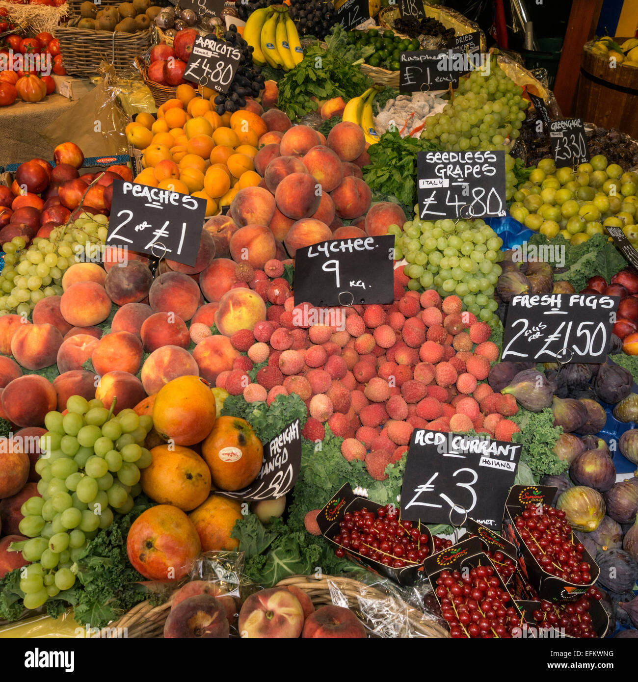 Boroughs Market, Fruits, Gourmet Food, London United Kingdom Stock