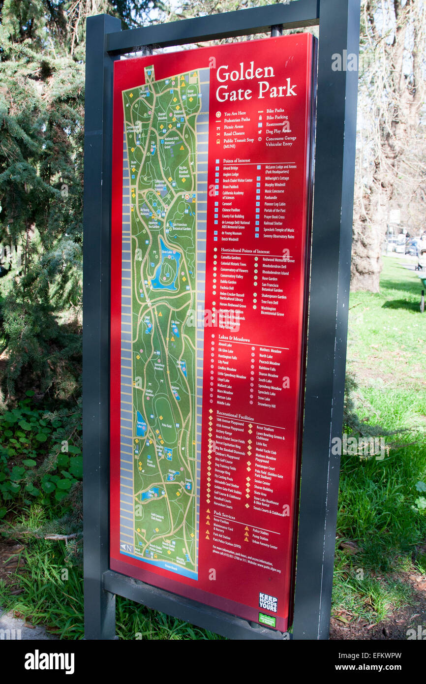 Map Of Golden Gate Park Stock Photos Map Of Golden Gate Park