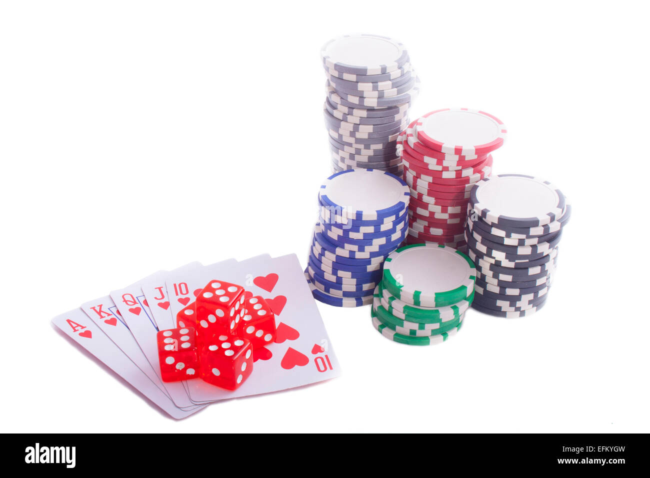 Poker set isolated on a white background Stock Photo