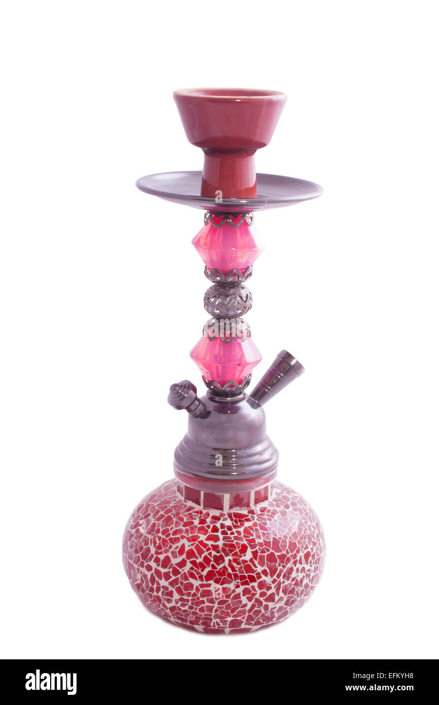 Pink hookah isolated on a white background Stock Photo