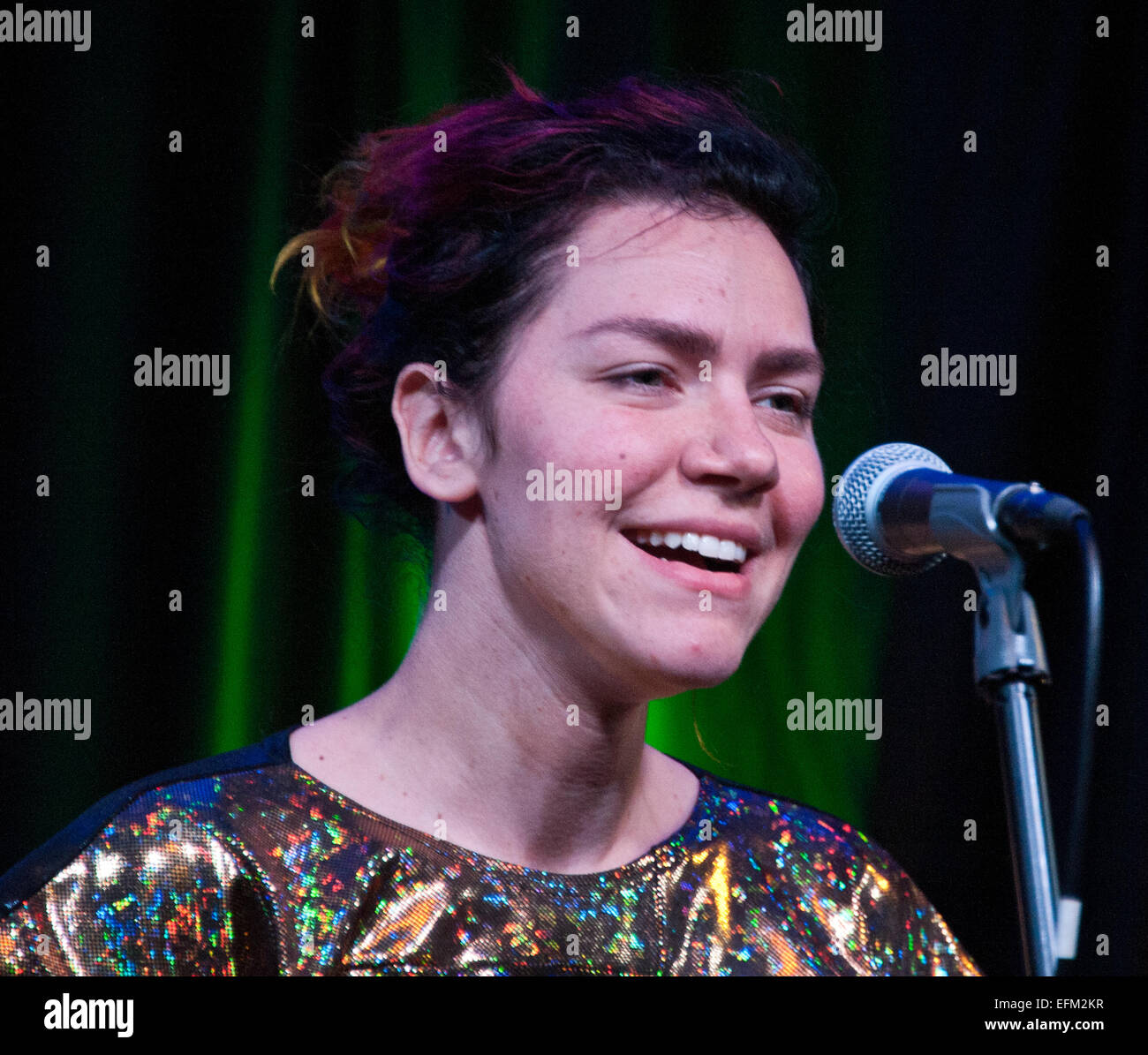 Bala Cynwyd, Pennsylvania, USA. 6th February, 2015. American Indie Pop Singer-Songwriter Genevieve Performs at Radio 104.5's Performance Theatre on February 06, 2015 in Bala Cynwyd, Pennsylvania, United States. Credit:  Paul Froggatt/Alamy Live News Stock Photo