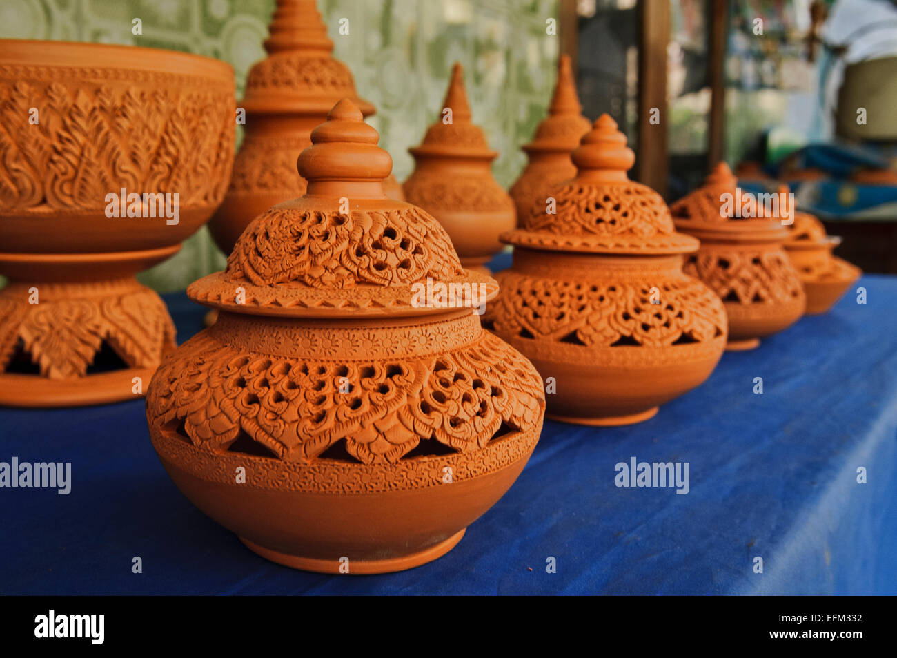 Clay Pottery on display in Koh Kret Island in Bangkok Stock Photo Alamy