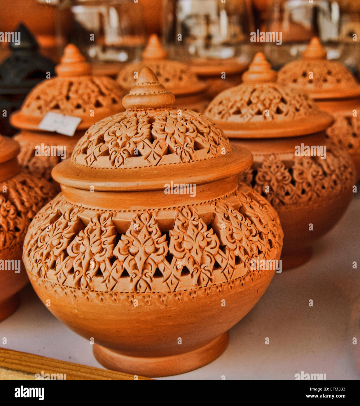 Clay Pottery on display in Koh Kret Island in Bangkok Stock Photo Alamy
