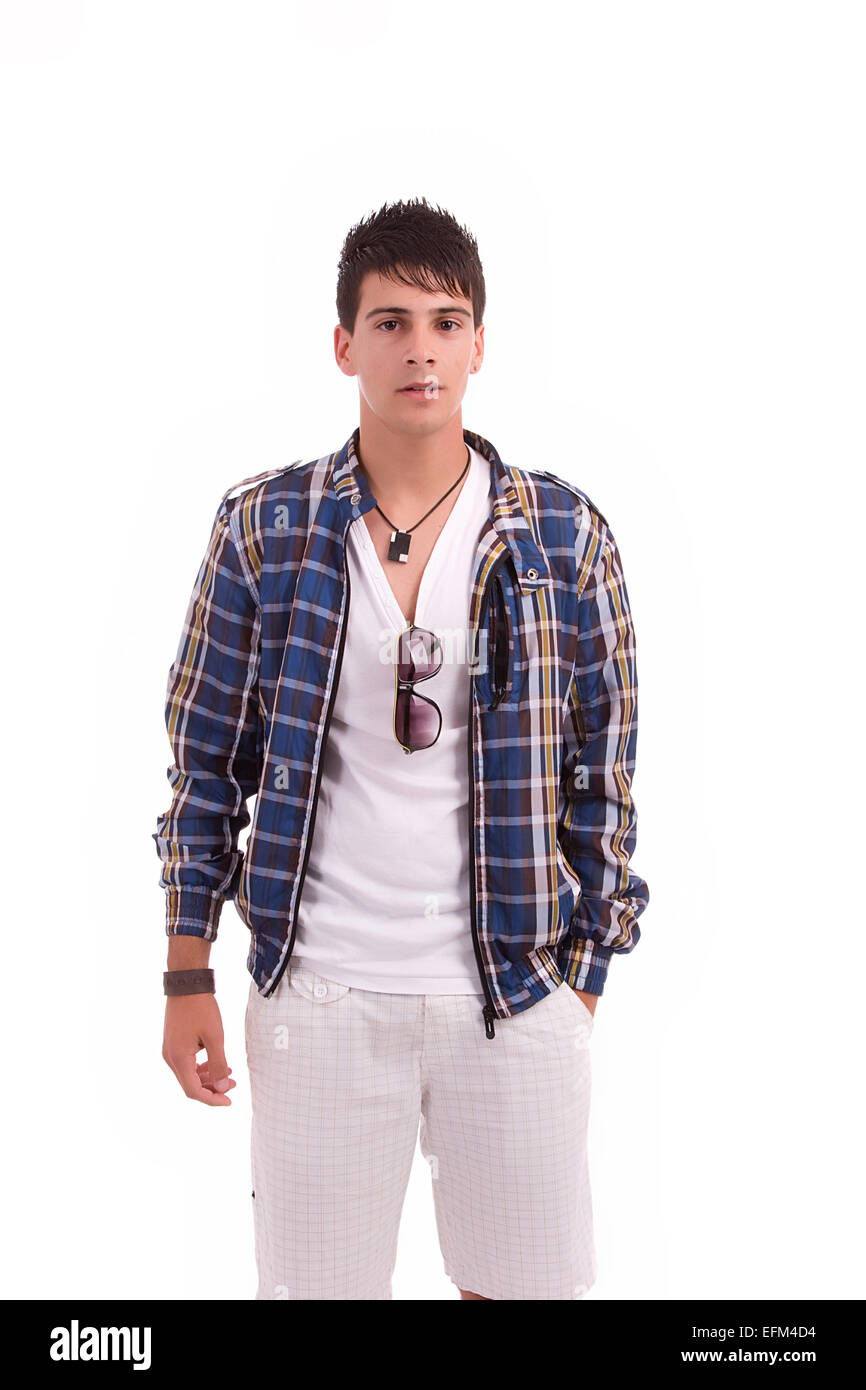 Young man posing isolated over white background Stock Photo - Alamy