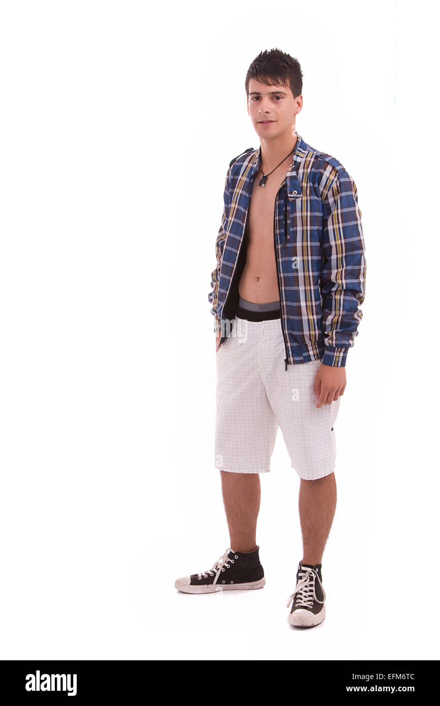 Young man posing isolated over white background Stock Photo - Alamy