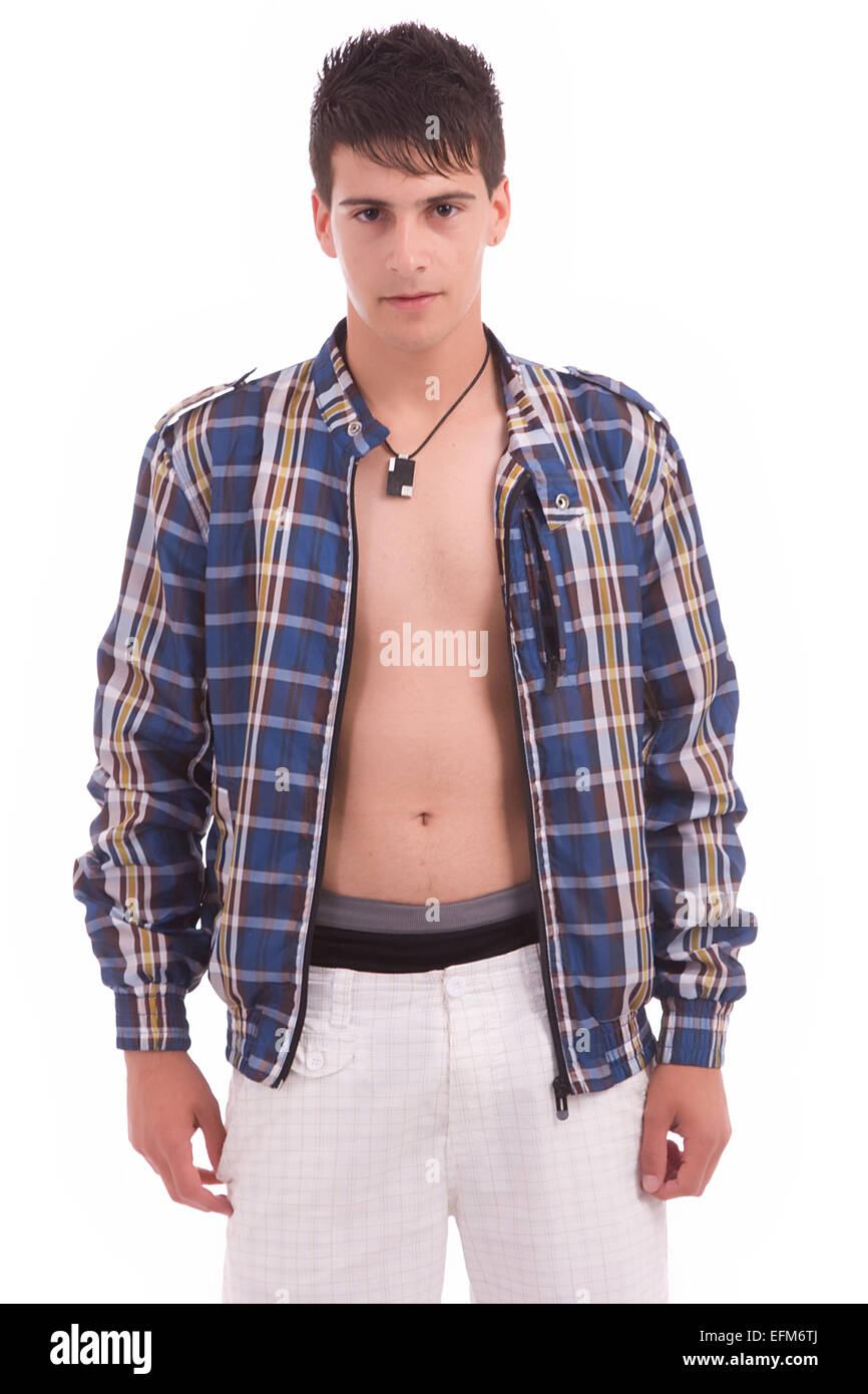 Young man posing isolated over white background Stock Photo - Alamy