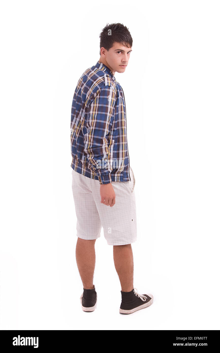 Young man posing isolated over white background Stock Photo - Alamy