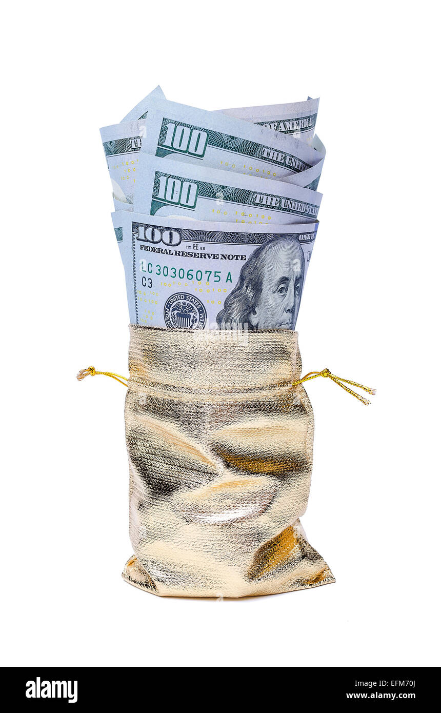 Gold sack full of dollars Stock Photo Alamy