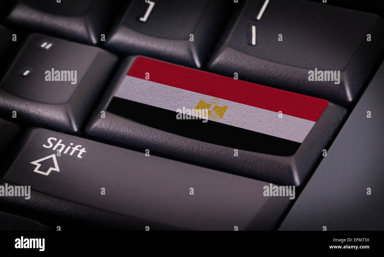 Flag on button keyboard, flag of Egypt Stock Photo Alamy