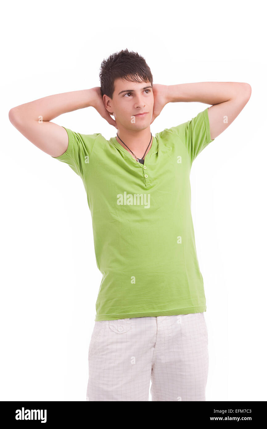 Young man posing isolated over white background Stock Photo - Alamy