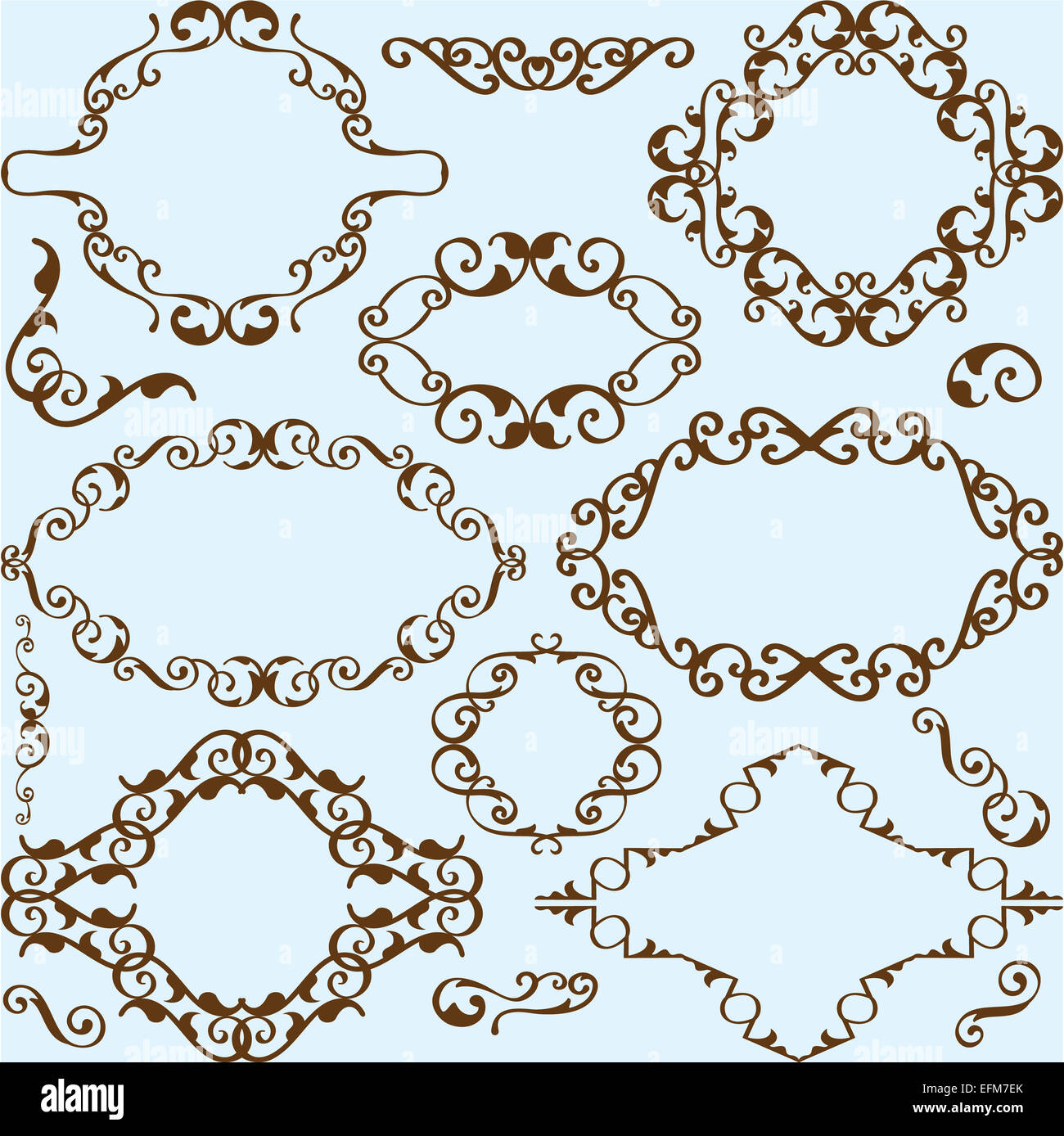 Old art victorian set is on blue Stock Photo Alamy