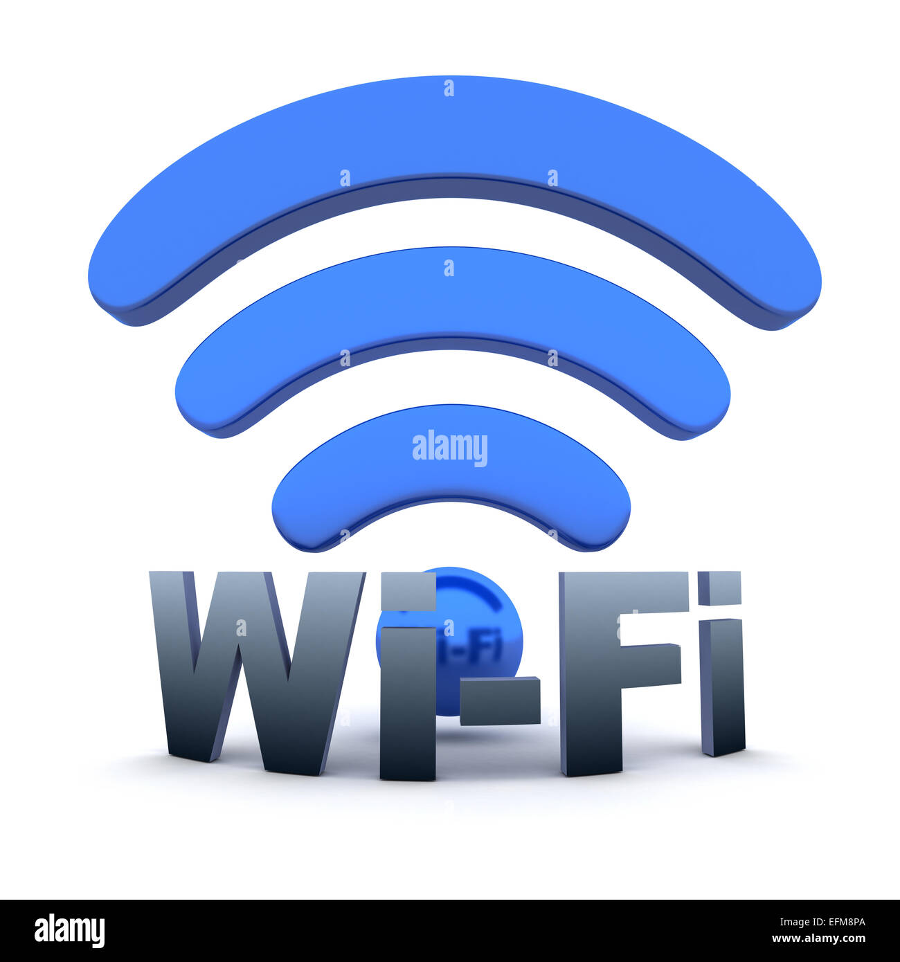 Abstract Wi-fi on white background (done in 3d) Stock Photo