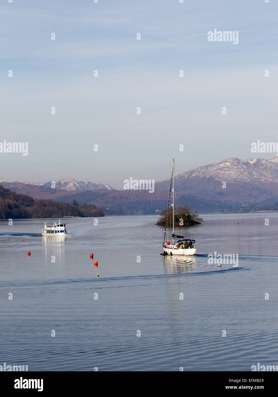 Lake Windermere, Cumbria, UK. 7th February, 2015. UK weather. Bright