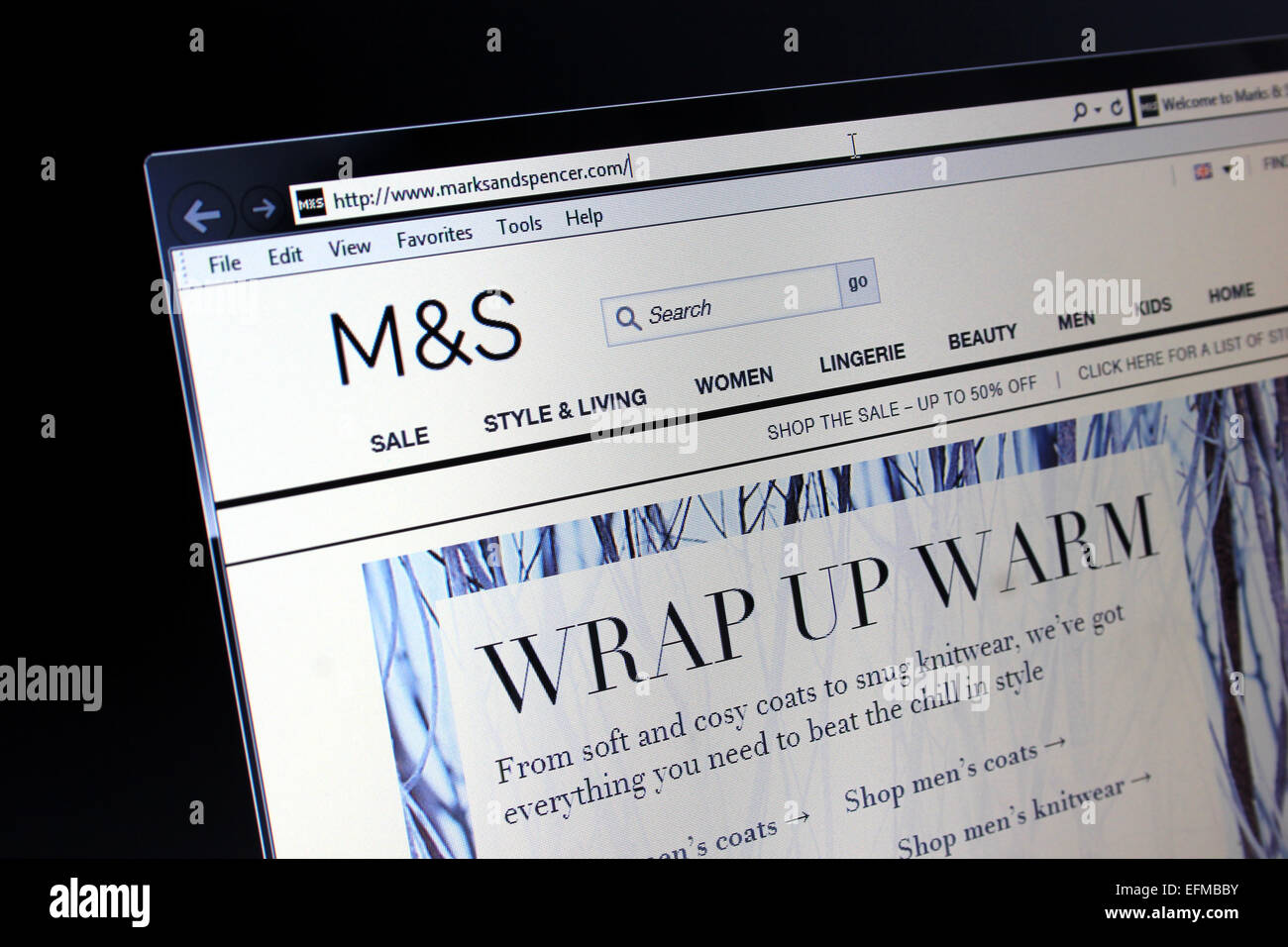 Marks and Spencer website Stock Photo Alamy