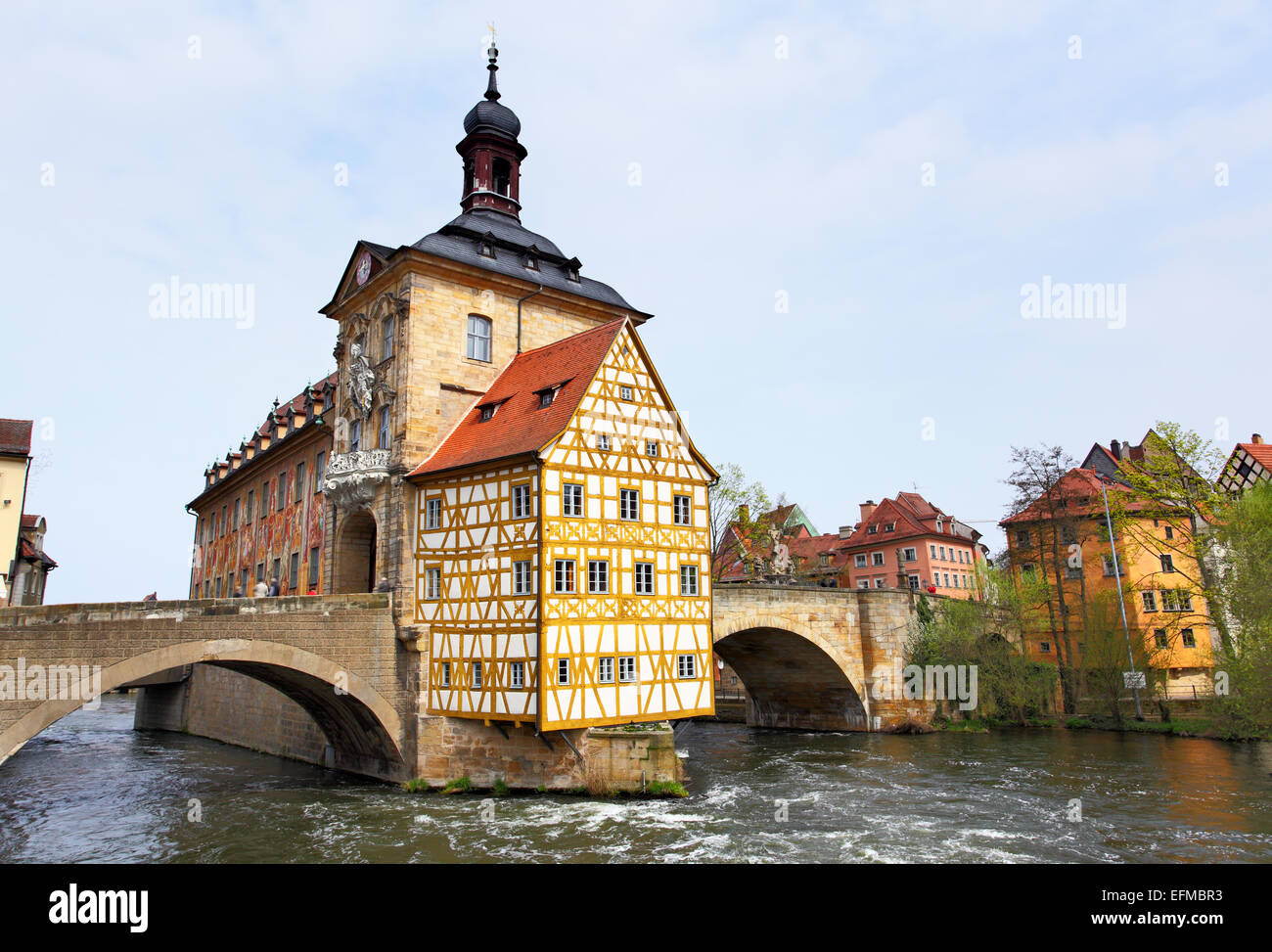 Town hall on the bridge, Bamberg, Germany Stock Photo
