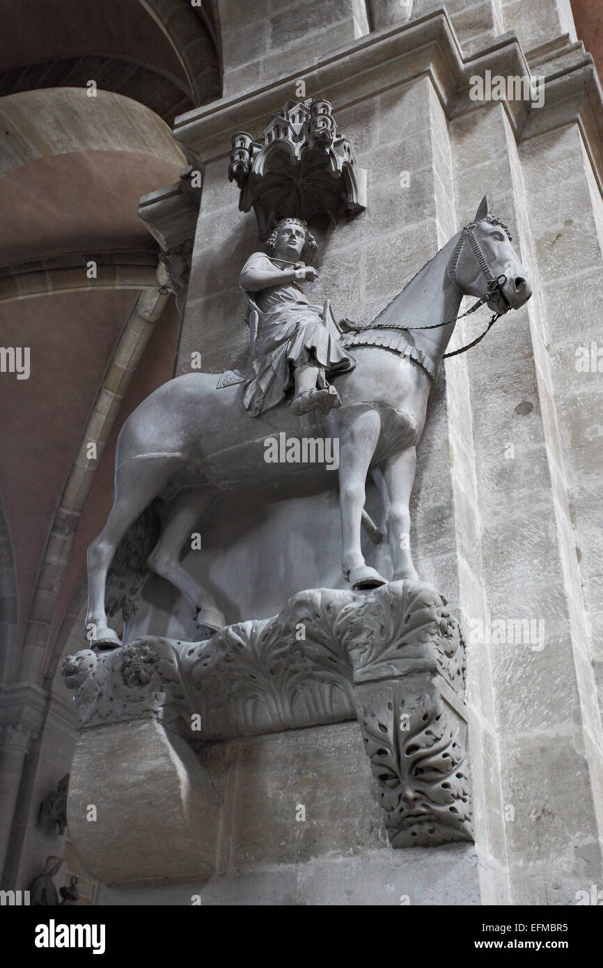 The Bamberg Horseman (Der Bamberger Reiter) - famous sculpture of 13 century, Germany Stock Photo