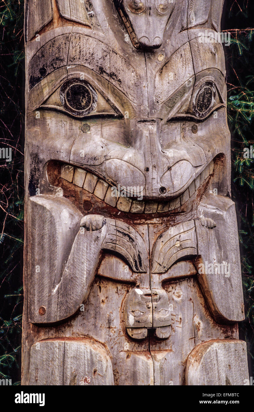 Sitka, Alaska. Totem Pole, Sitka National Historical Park Stock Photo ...