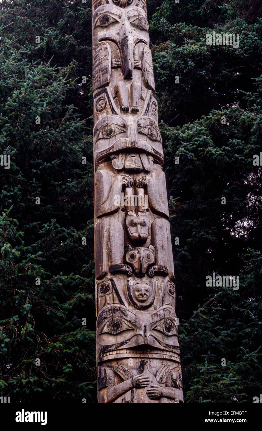 Sitka, Alaska. Totem Pole, Sitka National Historical Park Stock Photo ...