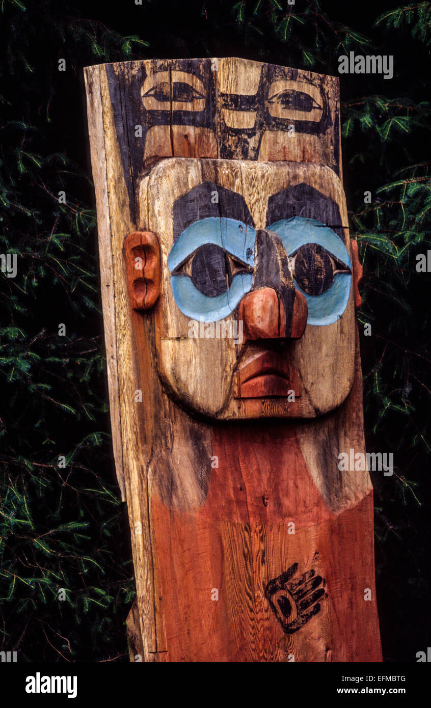 Sitka, Alaska. Totem Pole, Sitka National Historical Park Stock Photo ...