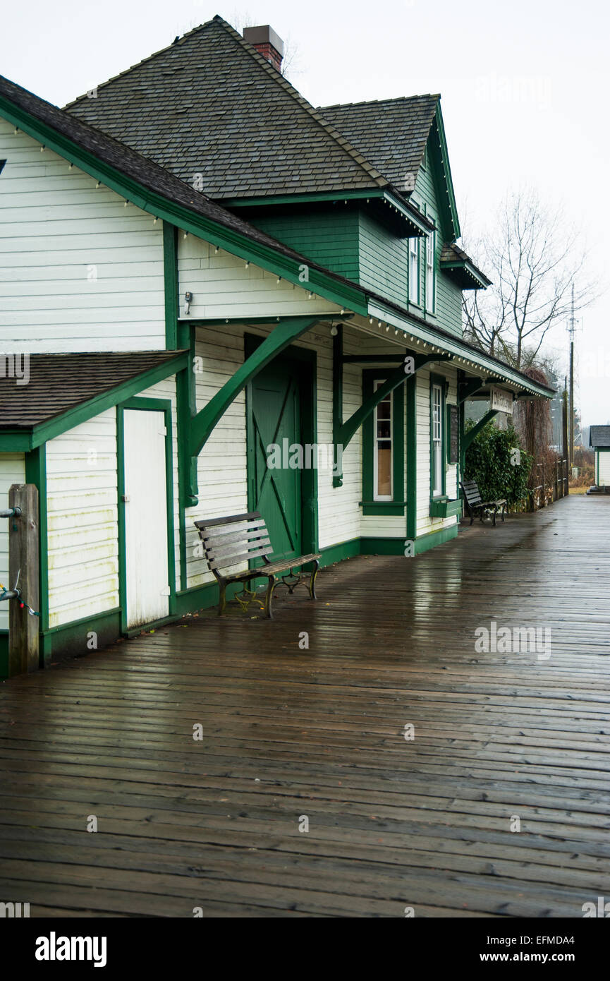 Old historic train station at Fort Langley, British Columbia, Canada