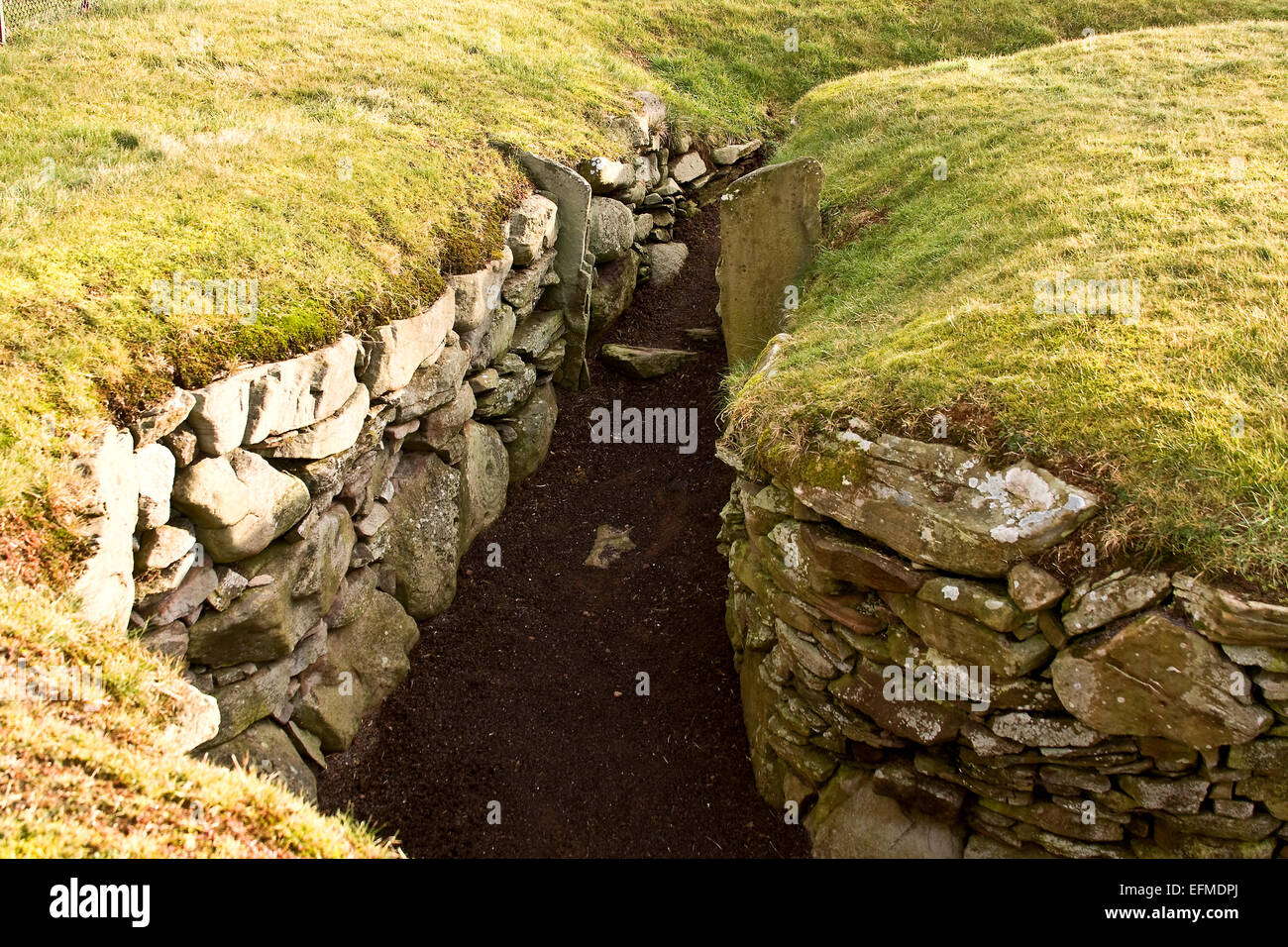 Souterrain Earth-Houses Dating from the 1st and 2nd Centuries AD near Tealing Village in Tayside Scotland, UK Stock Photo