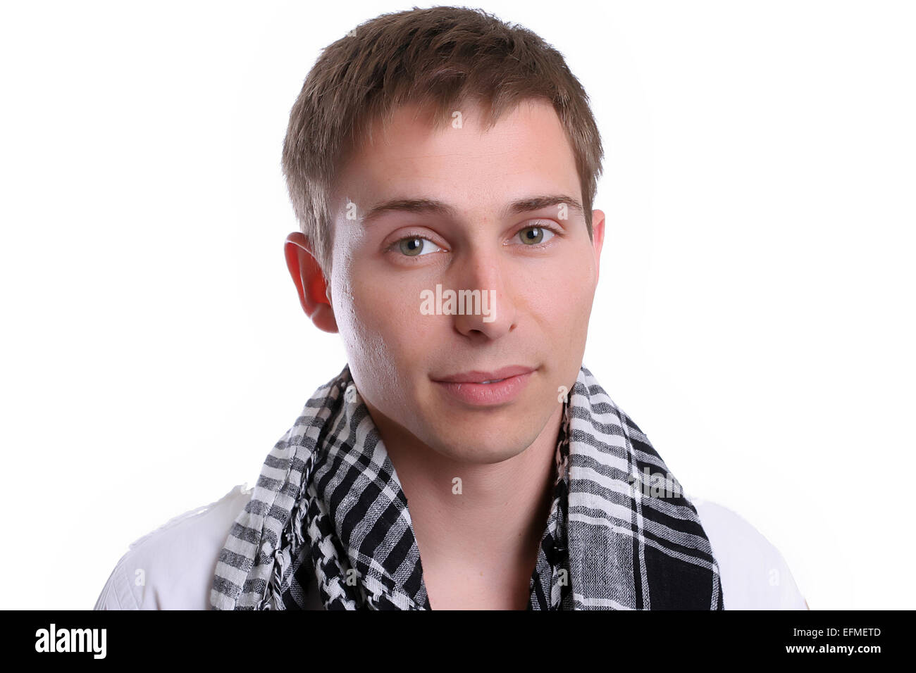 Young casual man posing, isolated in white background Stock Photo - Alamy