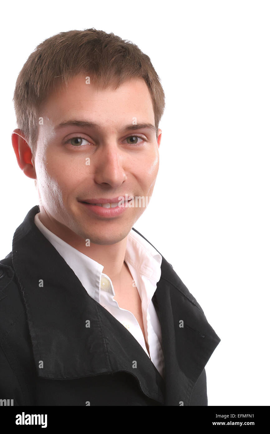 Young casual man, posing - isolated in white background Stock Photo - Alamy