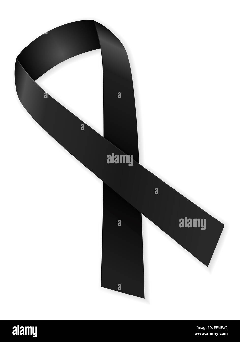 Mourning ribbon on a white background Stock Photo - Alamy