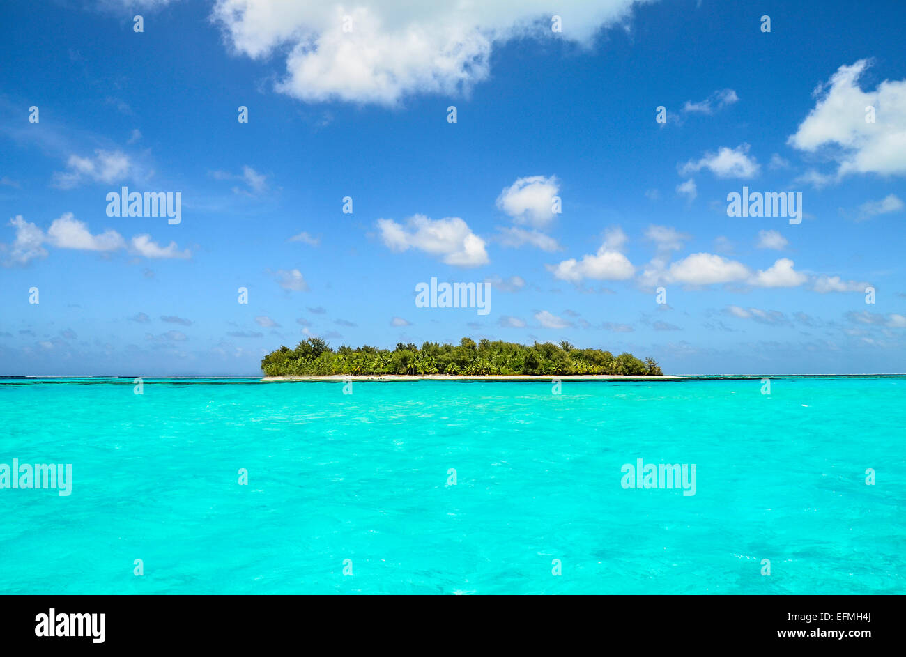 Tropical Paradise Island in the tropical western Pacific Ocean Stock Photo