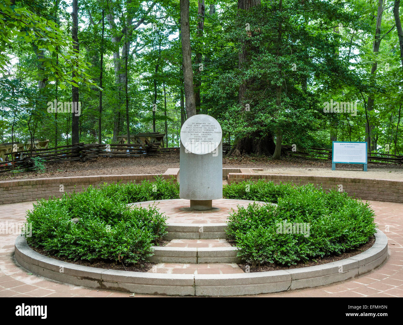 The Slave Memorial, Mount Vernon estate, Fairfax County, Virginia, USA Stock Photo
