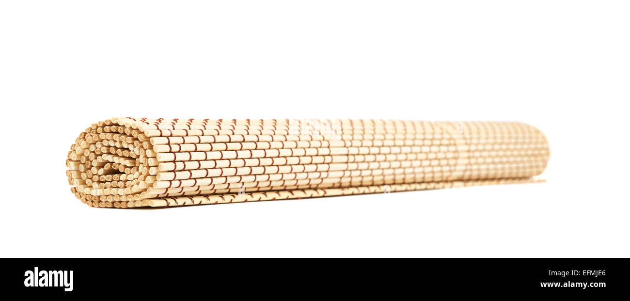 Rolled straw mat isolated Stock Photo Alamy