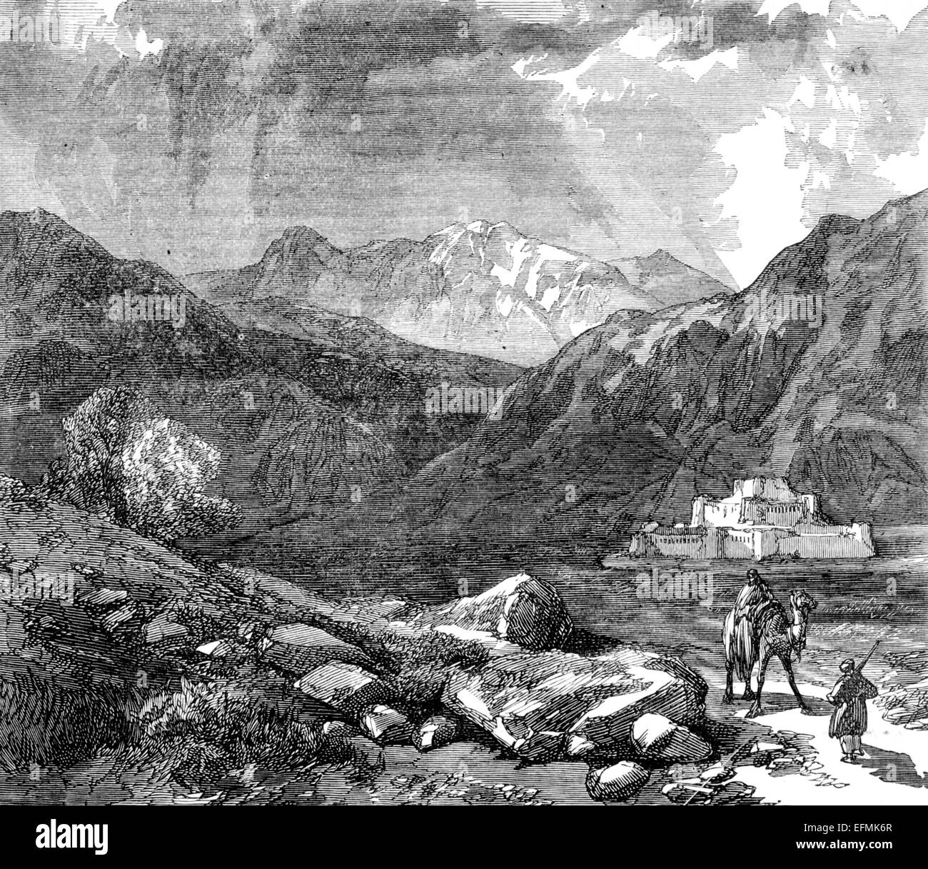 Victorian engraving of the Khyber Pass, Afghanistan Stock Photo