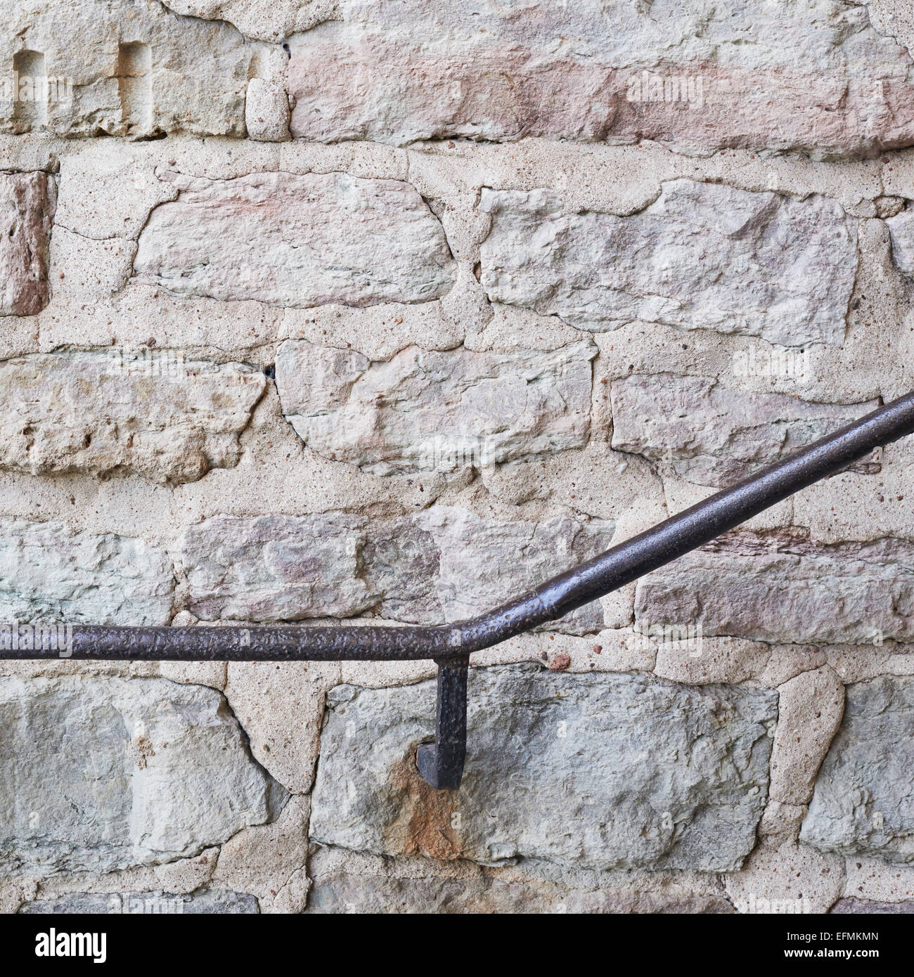 Metal railing on the old wall Stock Photo - Alamy