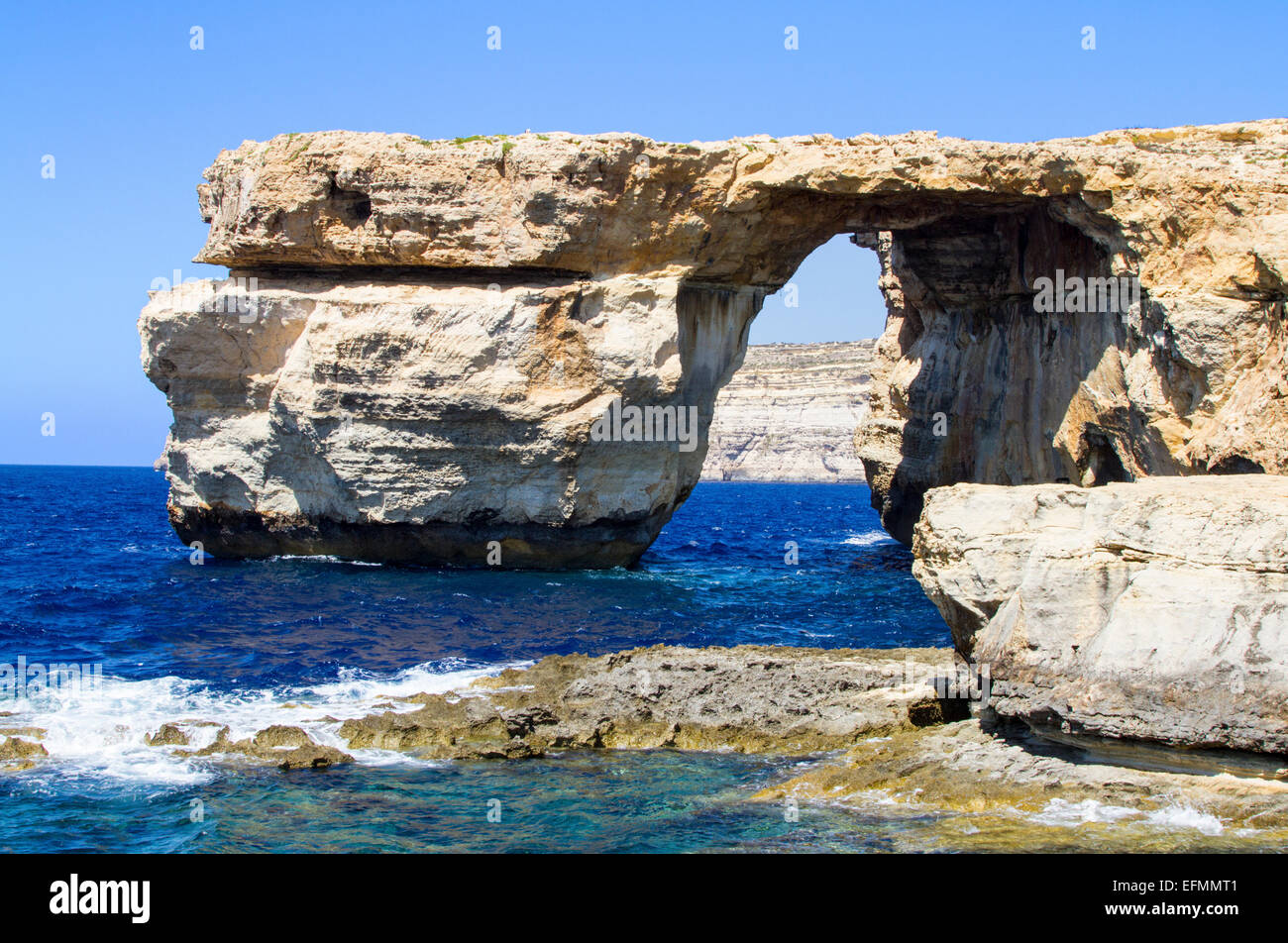 The Azure Window on the north west coastline of Gozo Malta Stock Photo