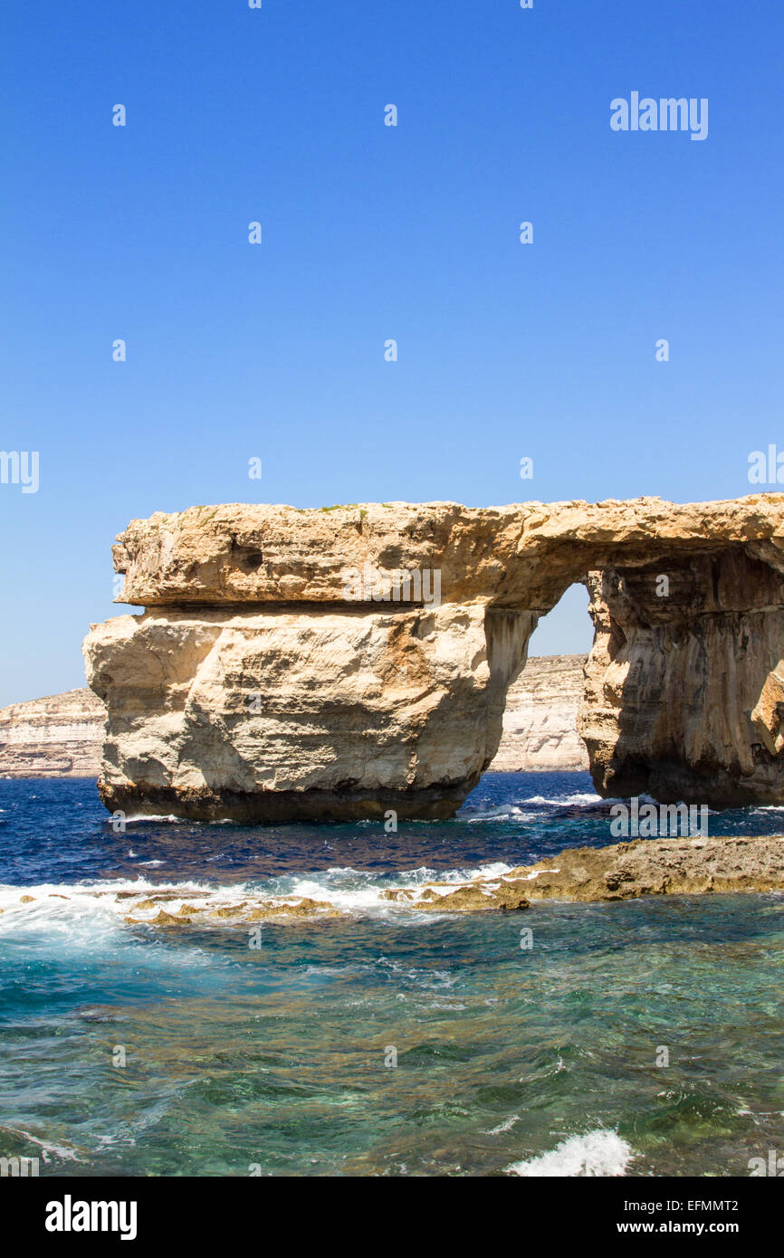 The Azure Window at Dwejra on the north west coastline of Gozo Malta Stock Photo
