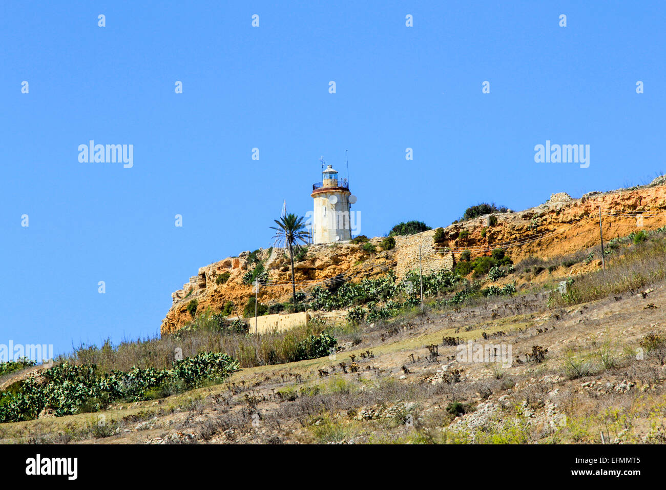 Ta' Gurdan lighthouse Gozo Malta Stock Photo