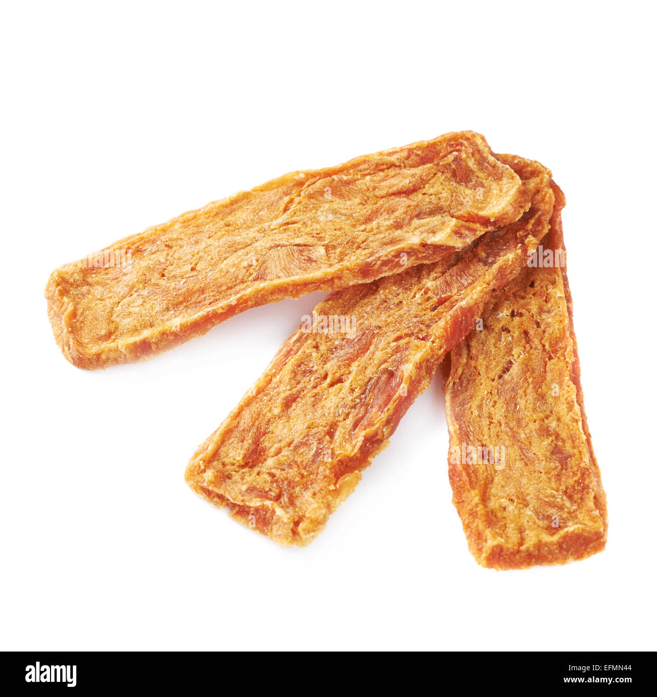 Dried meat strip snack isolated Stock Photo Alamy