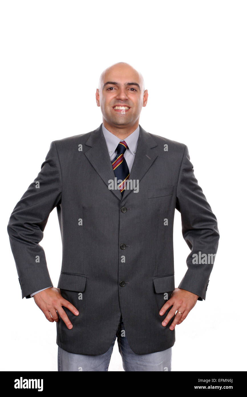 young happy businessman portrait isolated on white Stock Photo - Alamy