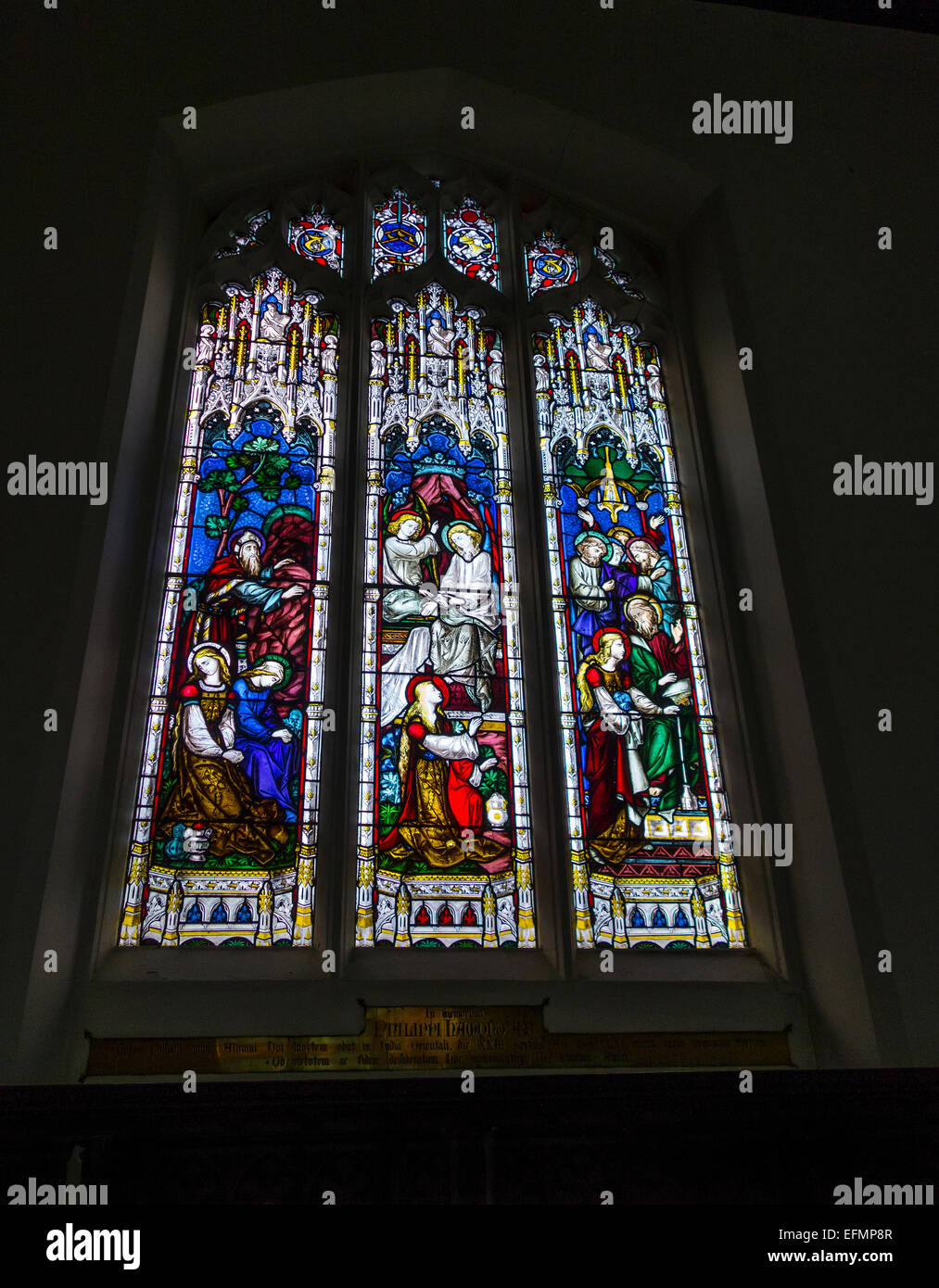 Stain Glass Window Magdalene College Cambridge University City Stock Photo