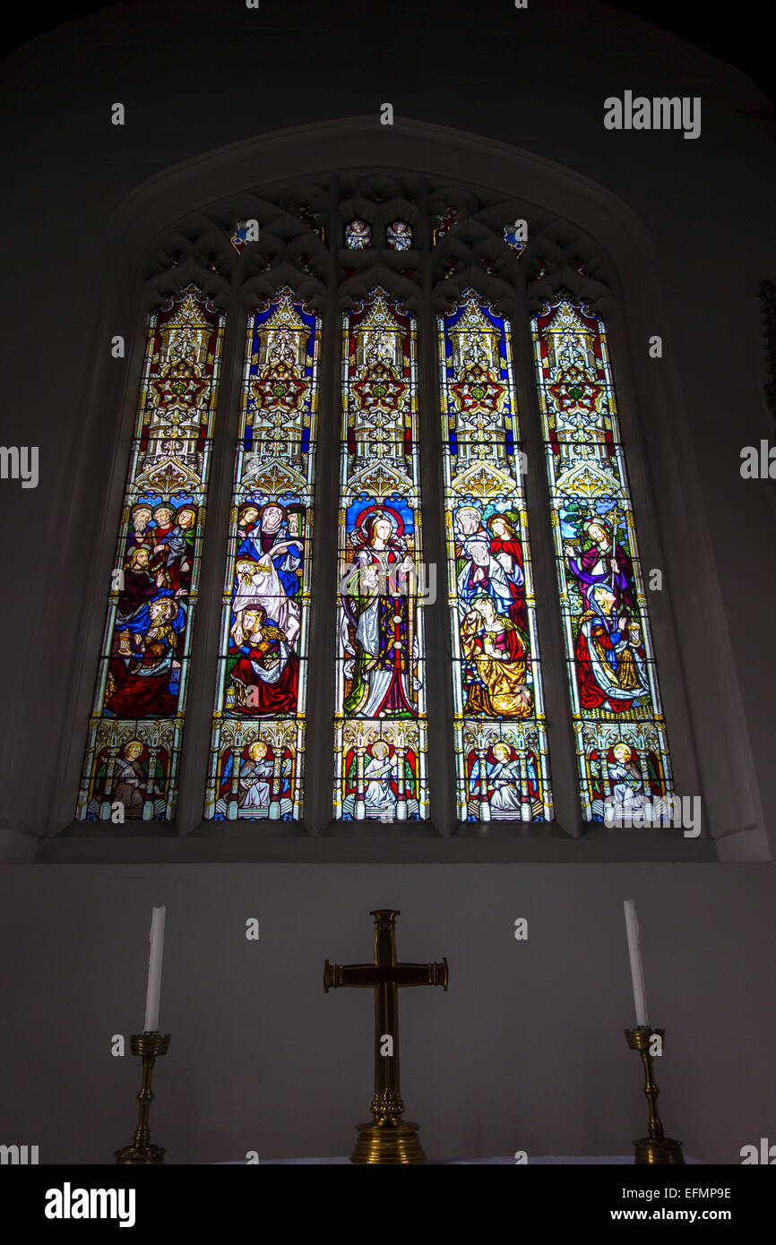 Stain Glass Window Magdalene College Cambridge University City Stock Photo