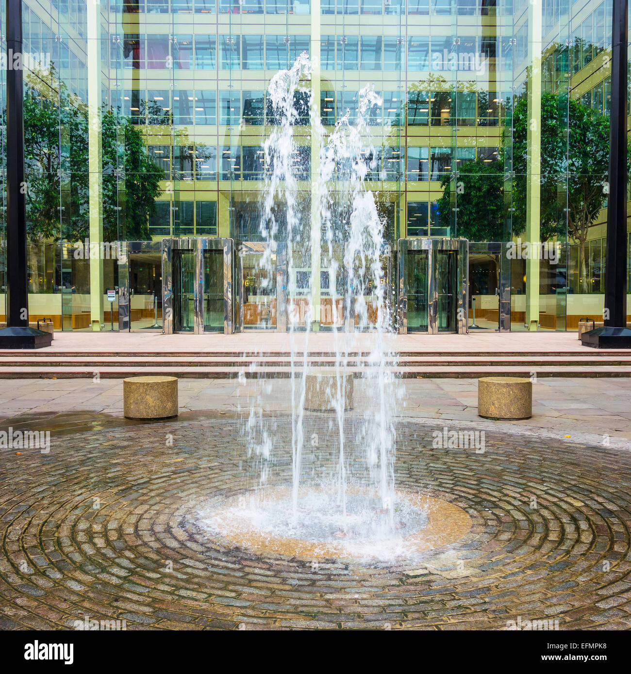 Fountain outside The Cotton Building Southwark London Stock Photo