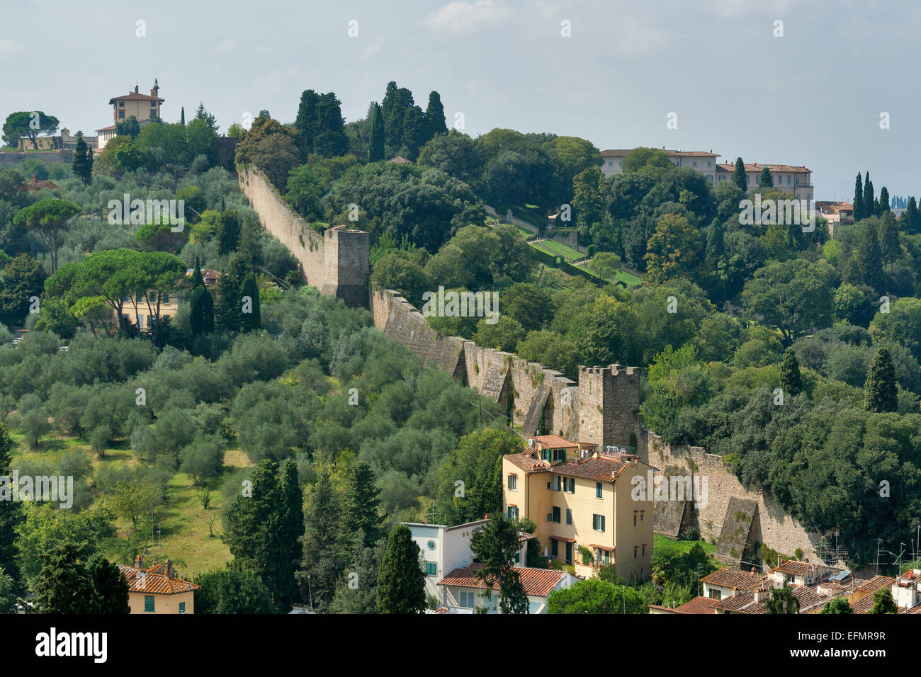 Old fortification walls of Florence, Italy Stock Photo