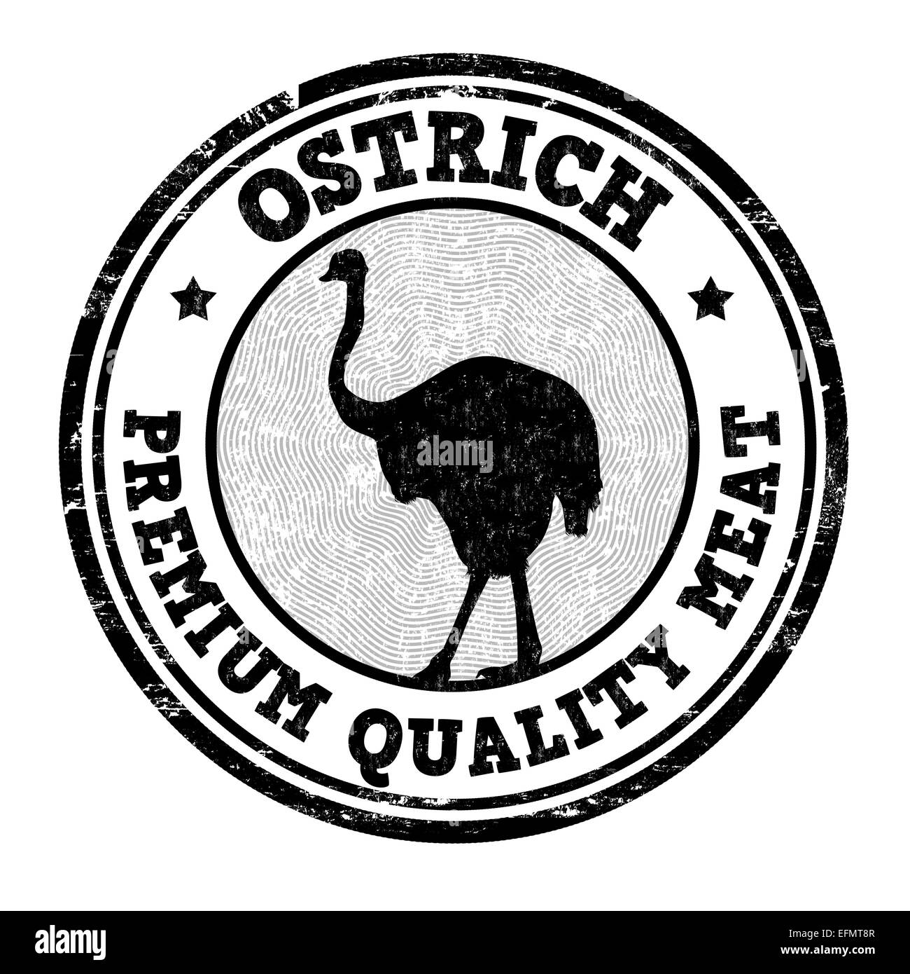 Ostrich grunge rubber stamp on white background, vector illustration Stock Photo
